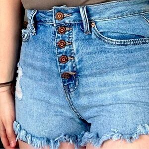 High waisted jeans shorts!